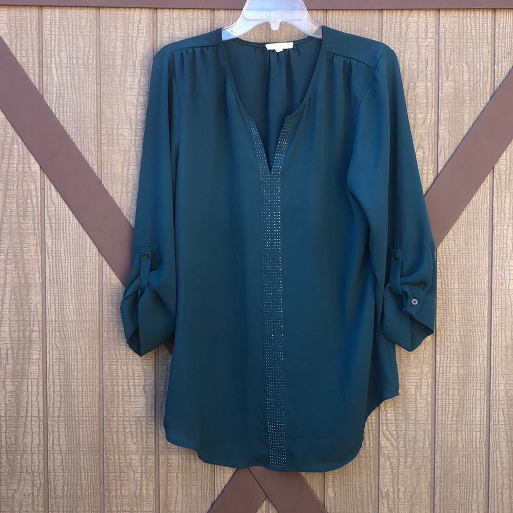 Hunter Green Blouse by Maurices